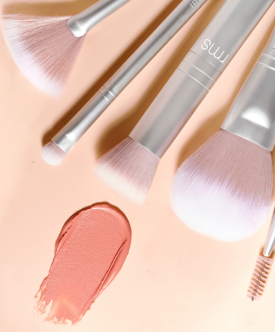 RMS Skin2Skin Classic Fan Brush, Eye Polish Brush, Skin2Skin Blush Brush, Skin2Skin Blush Brush, and Back2Brow Brush
